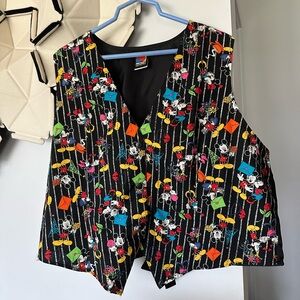 Disney Mickey Unlimited Land'N Sea Vest Mickey Minnie Mouse Floral Vest Size 24W